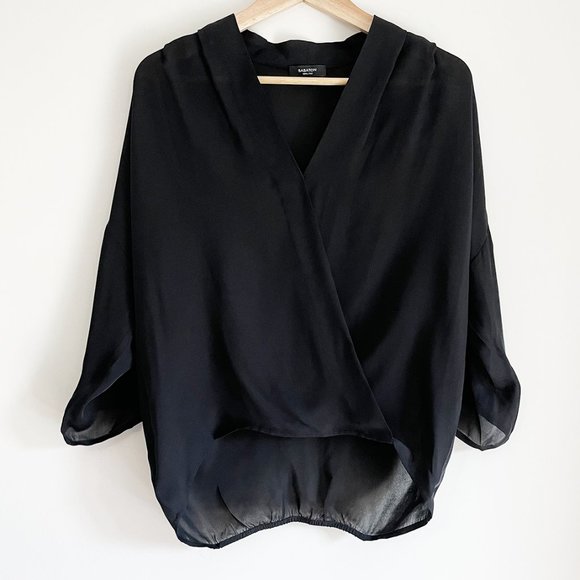 Babaton | 100% Silk | Wrap Front Blouse | S - Picture 1 of 3